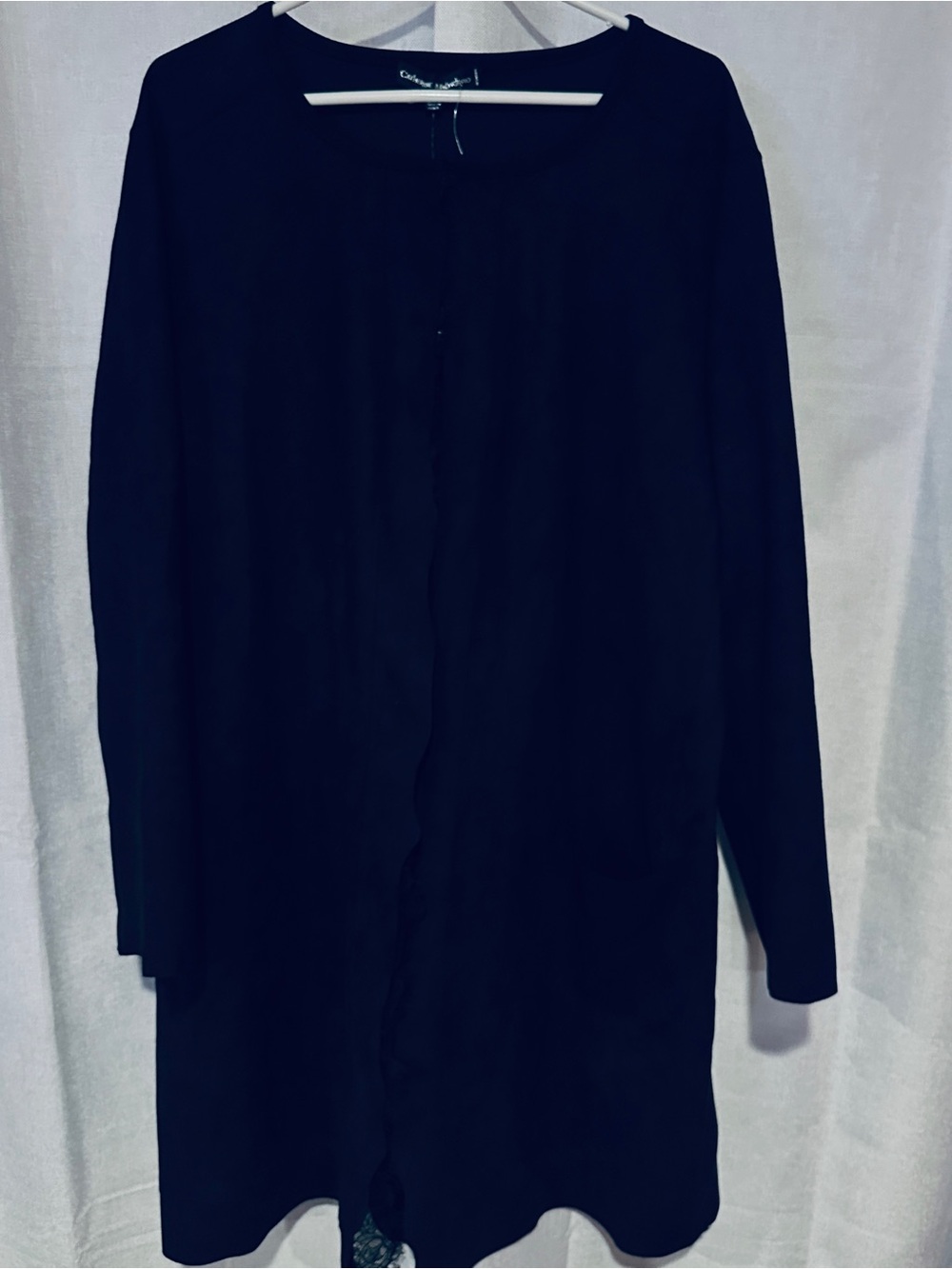 Catherine Malandrino Navy Long Open-Front Cardigan